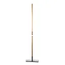 Asphalt Levelling Rake 56-1/2in 14-Carbon Steel Tine Hardwood Handle