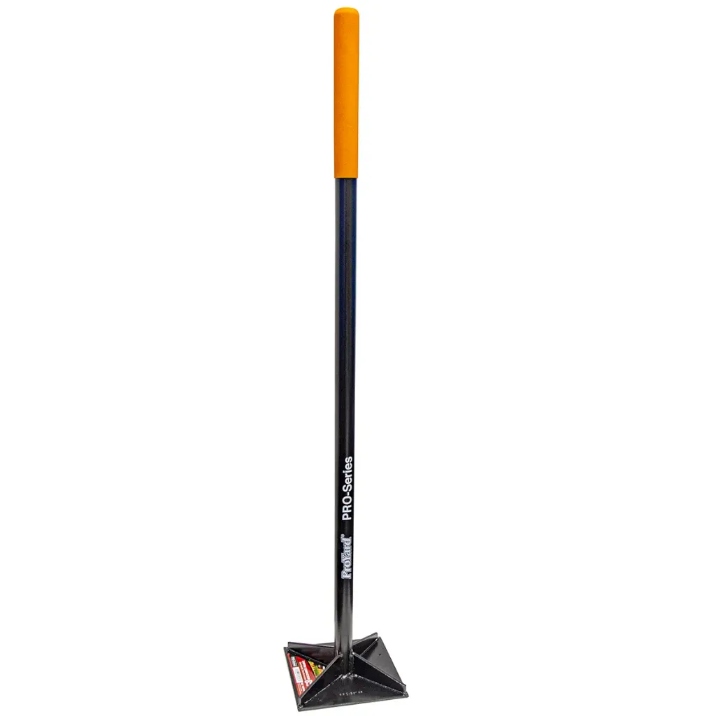 Ground Tamper 8x8in Steel Head 44-1/2in Steel Handle