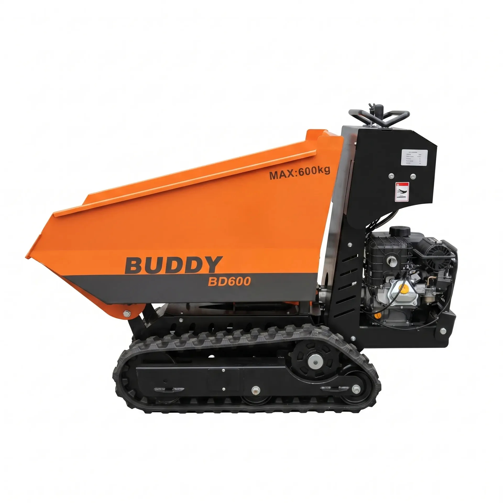 BD 600	Track drive Dumper B&S Van Guard 14 HP E-Start; Load Capacity: 580KG Clearance