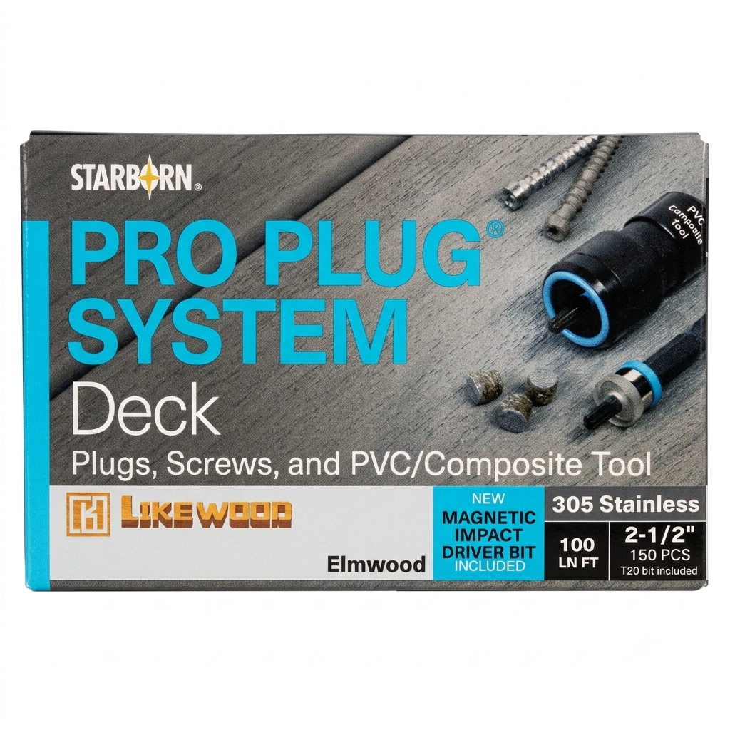 STARBORN PRO PLUG SYSTEM PVC Screw / Plug 100/Inft (Tigewood)